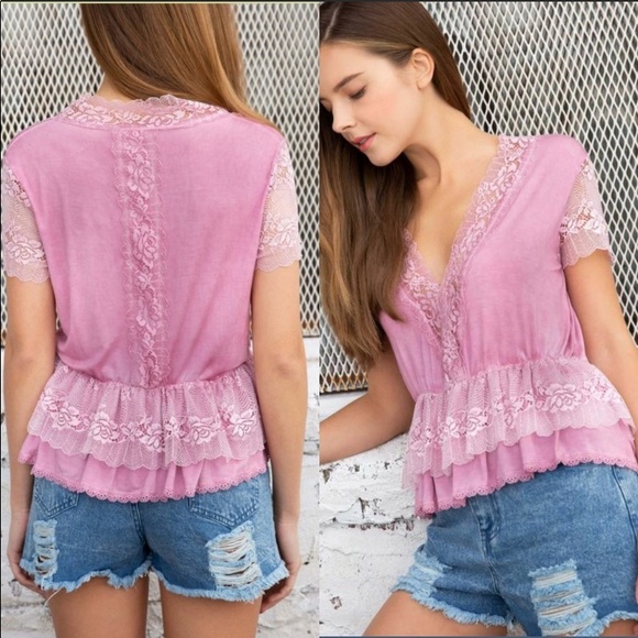 “The Sasha“ POL Lace Ruffle Top - Picture 2 of 6